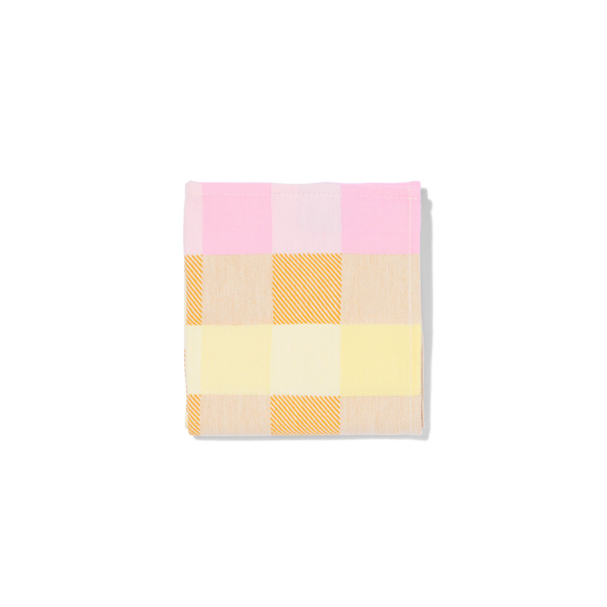 HEMA HEMA Theedoek 65x65cm Katoen Tompouce Roze (geel)