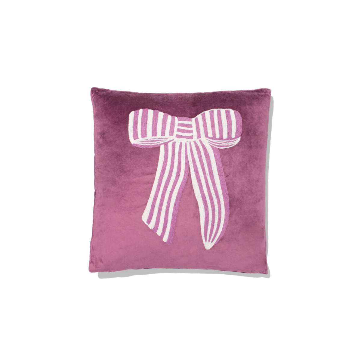 HEMA Kussen strik 40x40cm velours rood (donkerpaars)