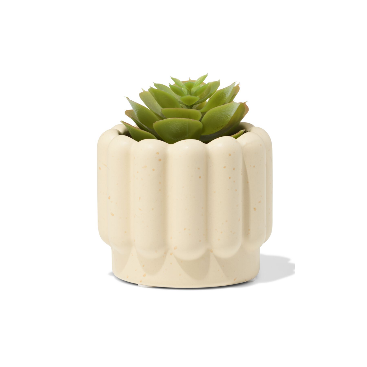 HEMA HEMA Bloempot ⌀7x6cm Keramiek Ribbels Zand (zand)