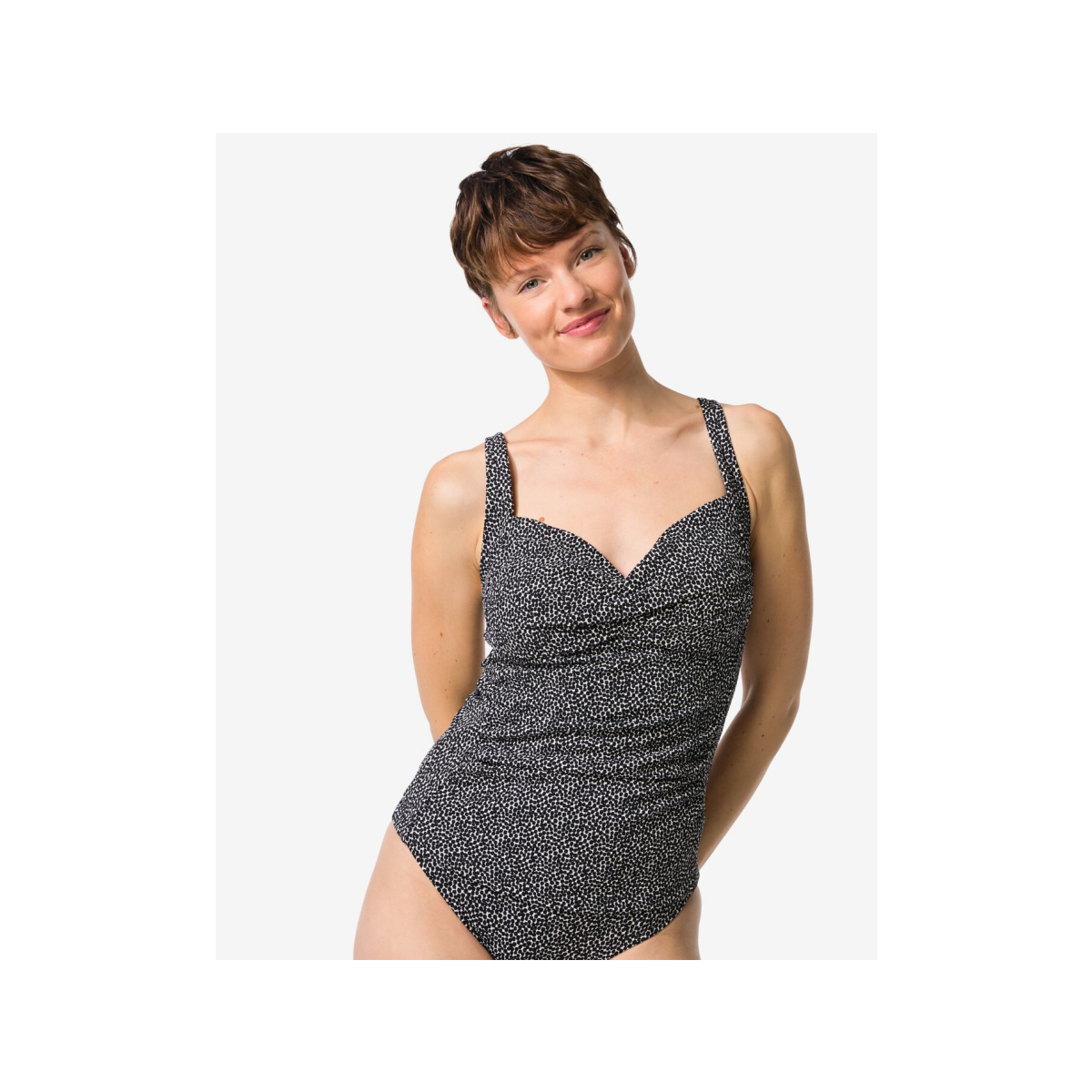 HEMA HEMA Damestankinitop Demy Shaping Fit Stippen Zwart/wit (zwart/wit)