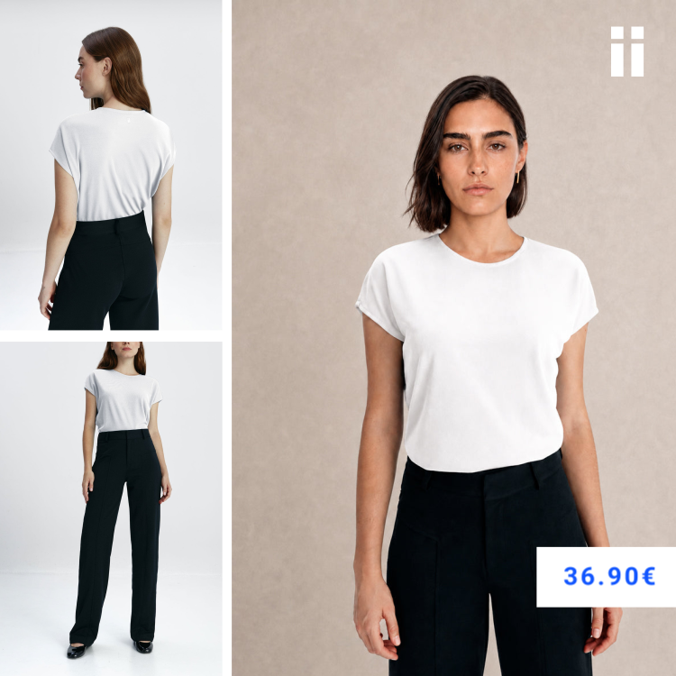 Camiseta blanca kimono mujer