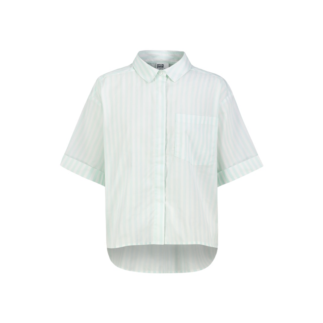 Eight 2 Nine - Damen Kurzarmbluse - stripes: opal mint-white - Größe: M - bei Tara-M