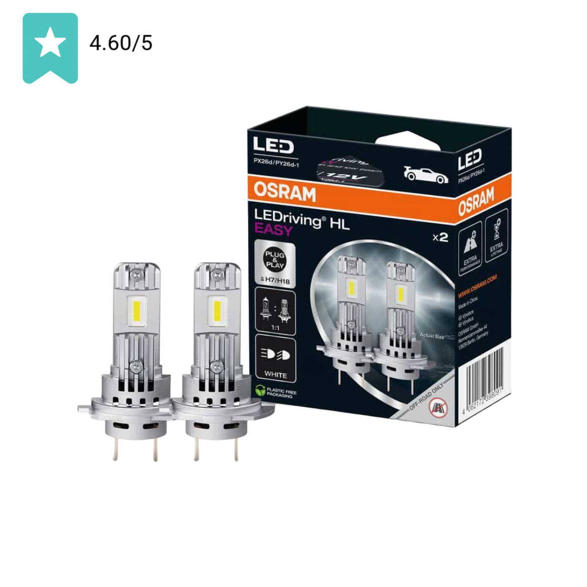 Osram LEDriving HL Easy H7/H18 12V/16W - 64210dwesy-2hb - Set 2 Stuks | Dutch Performance Products