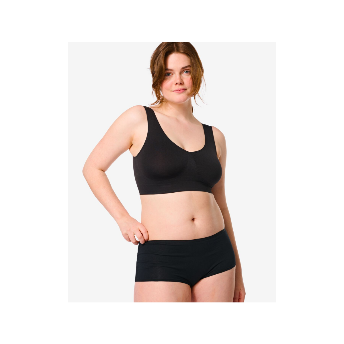 HEMA Damesboxer katoen - 2 stuks zwart (zwart)