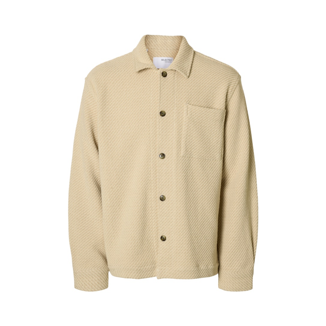 Selected Structured Overshirt Baumwolle Egret