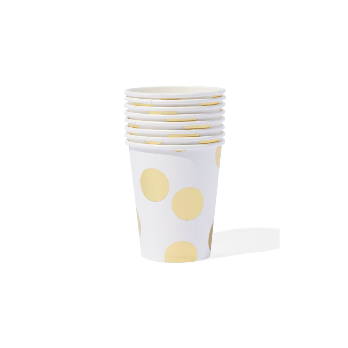 HEMA HEMA Papieren Beker 250ml Gouden Stip - 8 Stuks (goud)