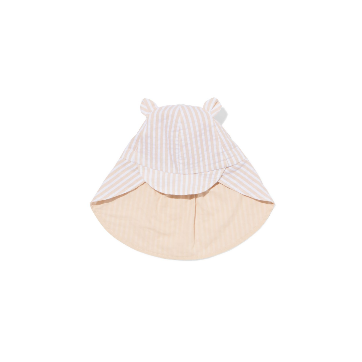 HEMA HEMA Babyhoed Seersucker Strepen Beige (beige)