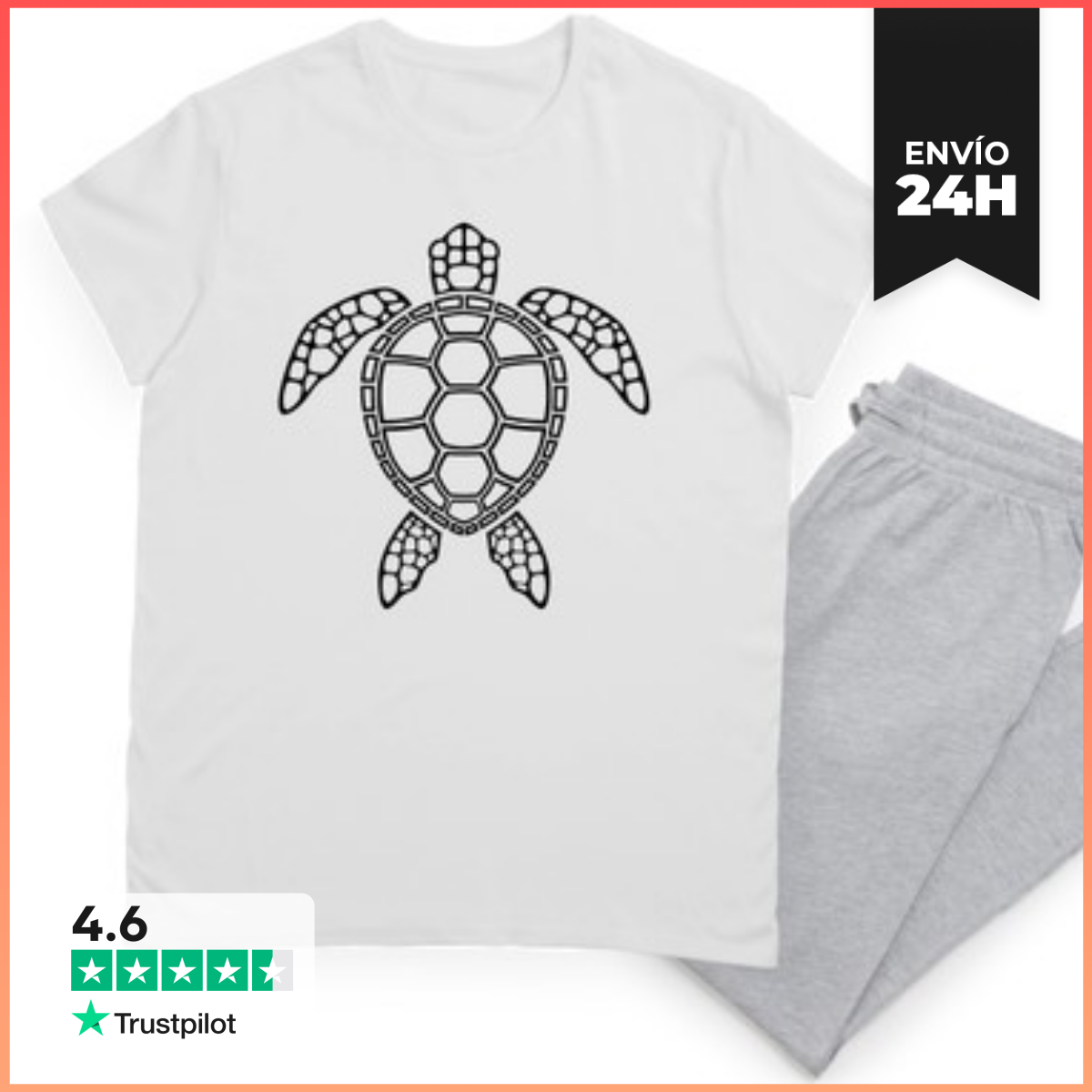 Pijama Diseño de tortuga marina con contorno n laTostadora