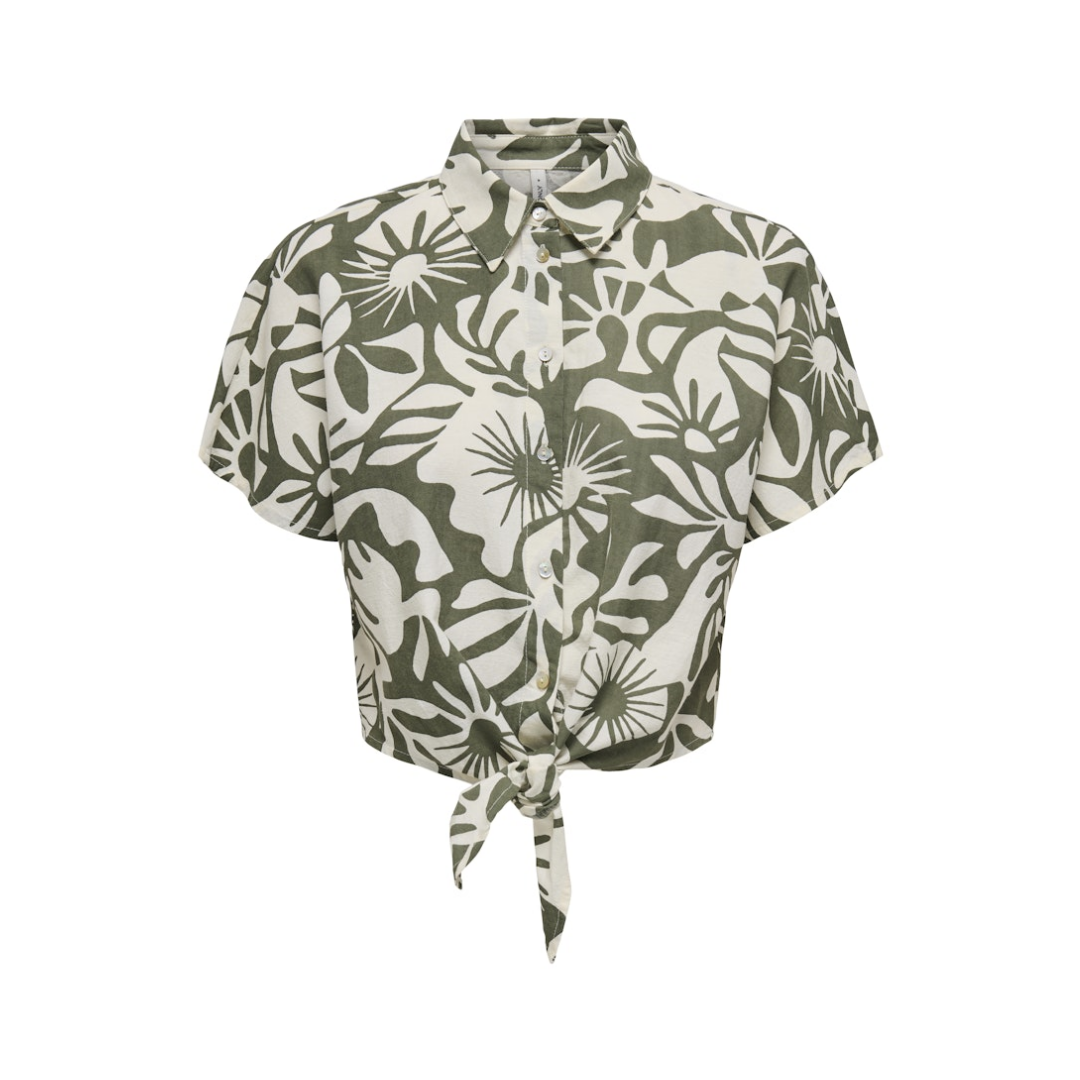 Only - Damen Kurzarmbluse - Grün - Größe: L - bei Tara-M