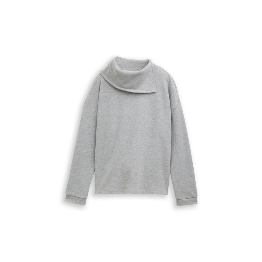 Tom Tailor - Damen Sweatshirt - medium silver grey melange - Größe: XL - bei Tara-M
