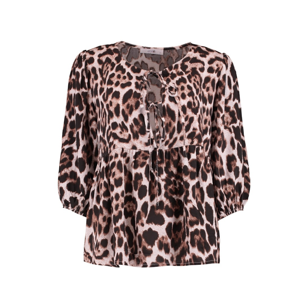 Hailys - Damen Langarmbluse - Leopardenmuster - Größe: S - bei Tara-M