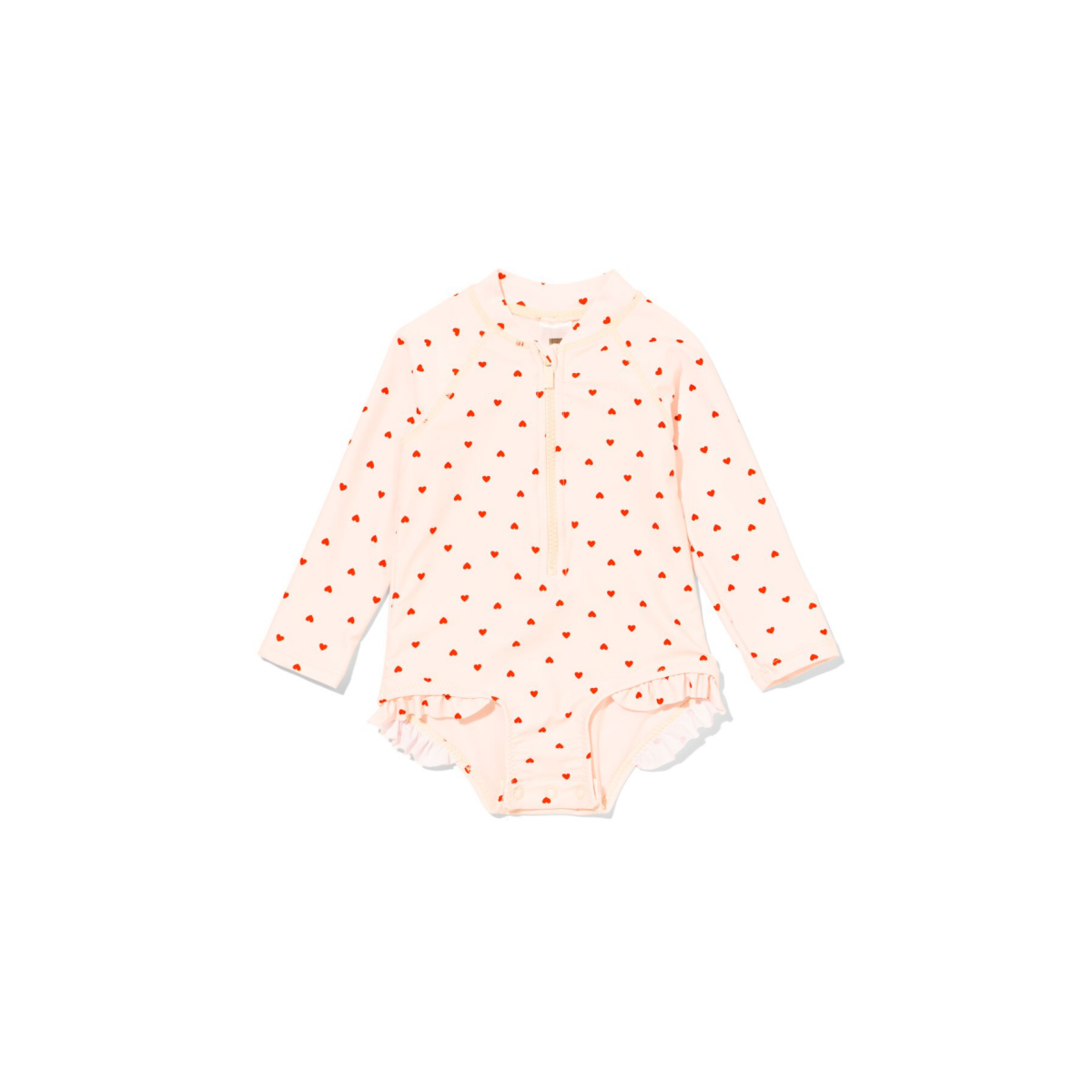 HEMA Babyzwempak hartjes gebroken wit