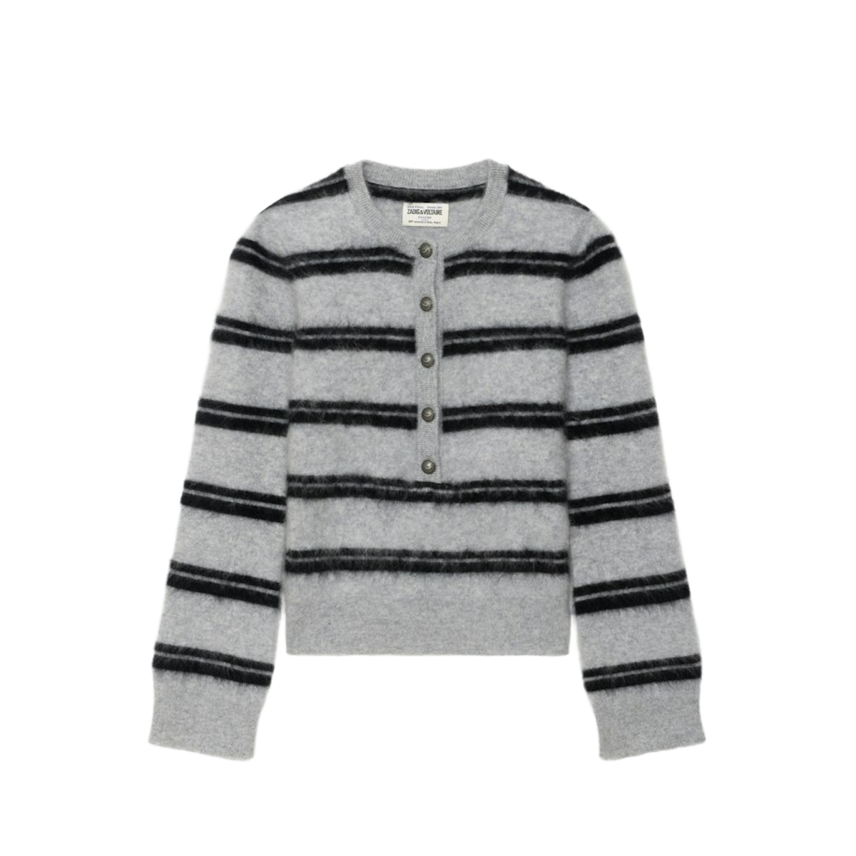 Zadig & Voltaire Donna Gris Chine Clai Maglia Mandala 100% Cashmere