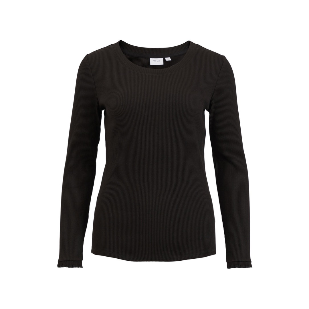 Vila - Damen Langarmshirt - Schwarz - Größe: L - bei Tara-M