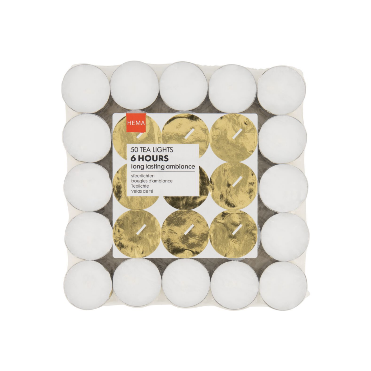 HEMA HEMA Theelichtjes 6 Branduren - 50 Stuks