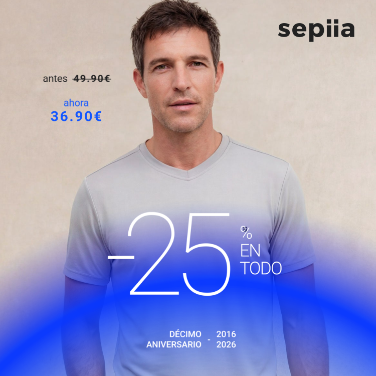 Camiseta hombre cuello v gris Soft
