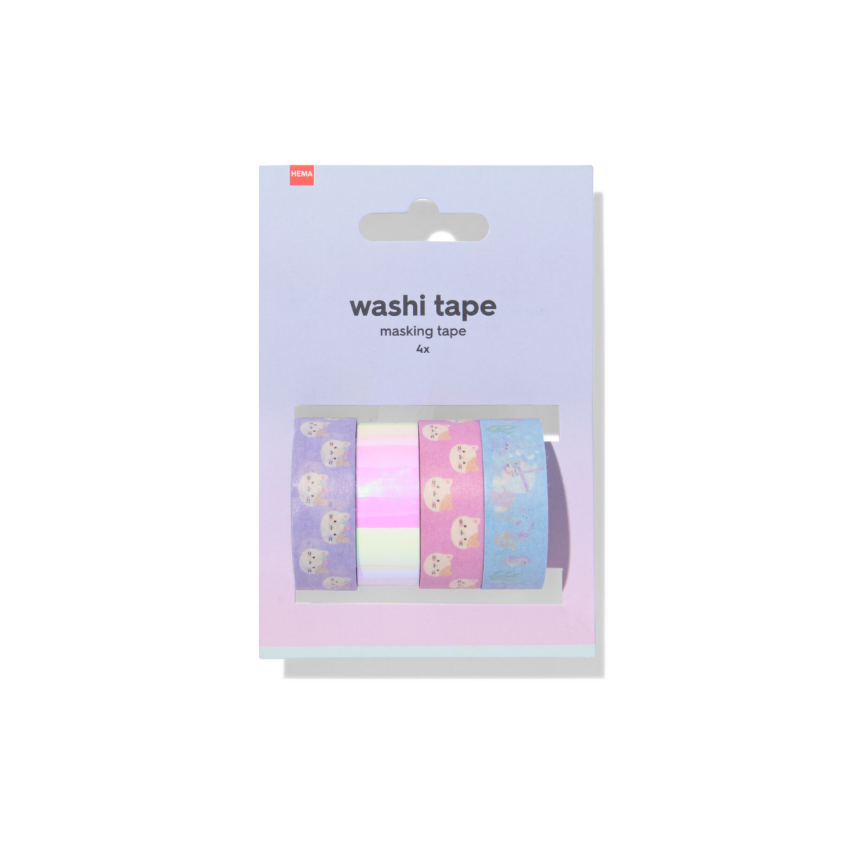 HEMA Washi tape 5m katten - 4 stuks
