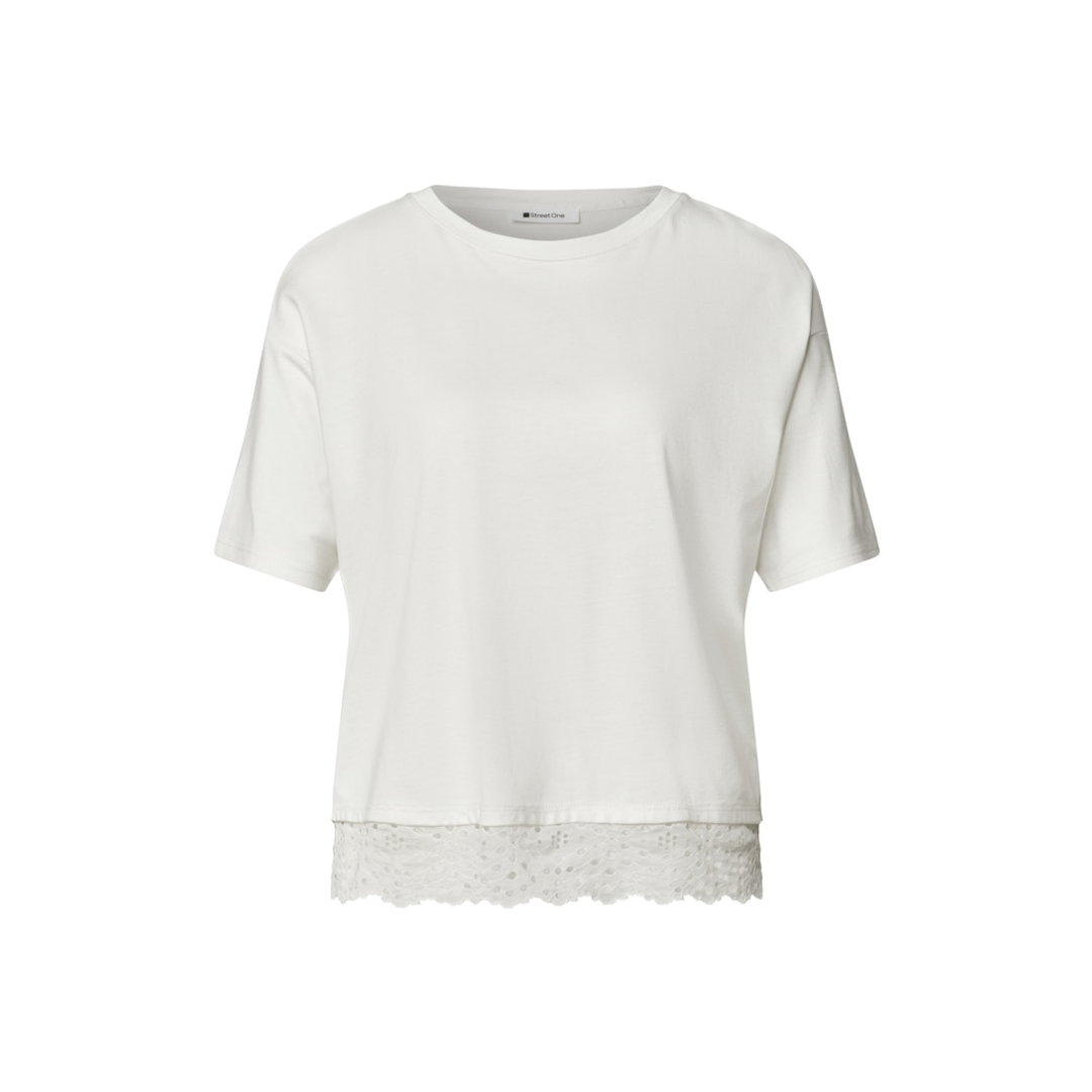 Street One - Damen T-Shirt - Weiß - Größe: 40 - bei Tara-M
