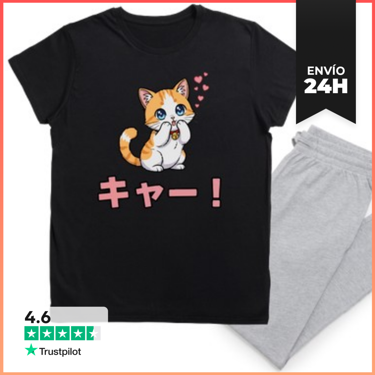 Pijama Gato Lindo Kawaii Miau LaTostadora