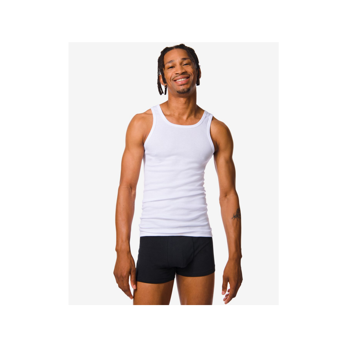 HEMA Herenhemden rib - 2 stuks wit (wit)