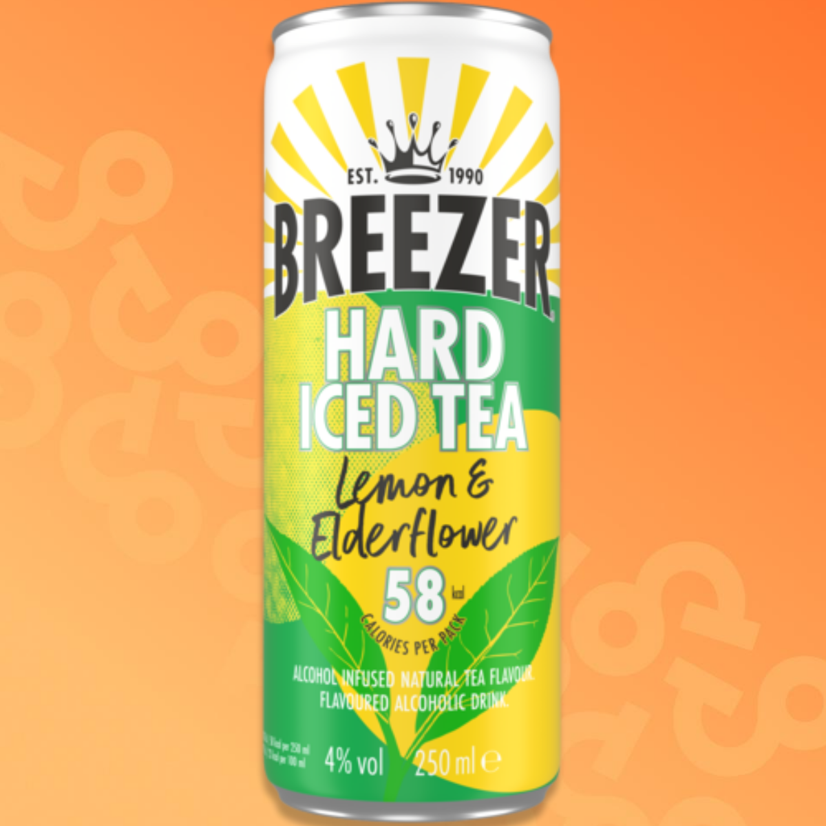Can of Breezer hard iced tea Lemon & Elderflower 25 cl