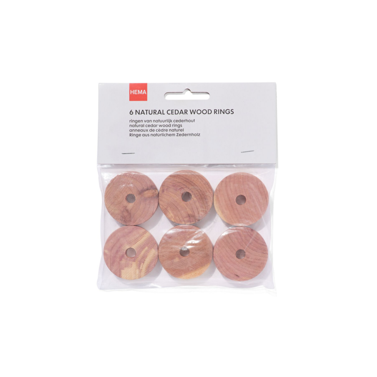 HEMA HEMA Ringen Van Natuurlijk Cederhout - 6 Stuks