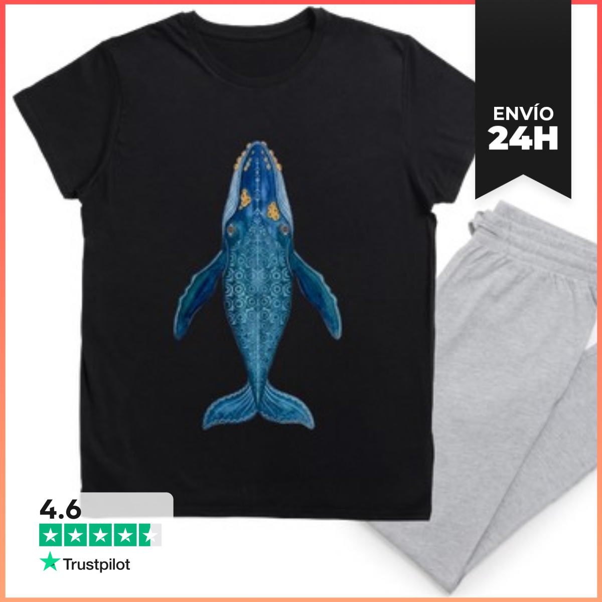 Pijama Ballena Azul Motivos Geométricos LaTostadora
