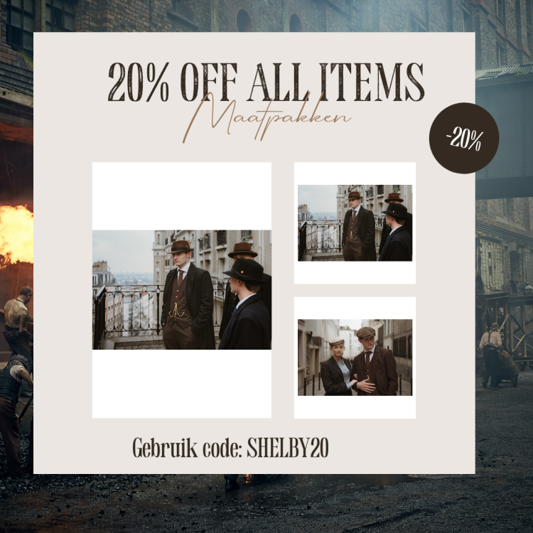 Maatpak Voor Heren | 3-delig Pak | Donkerbruin Barleycorn | John Shelby | Peaky Blinders | Peaky Blinders