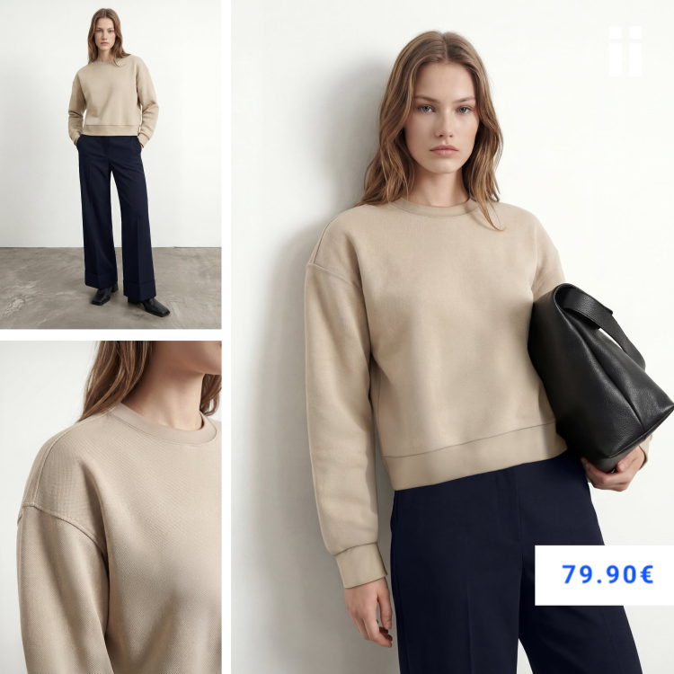 Sudadera mujer beige