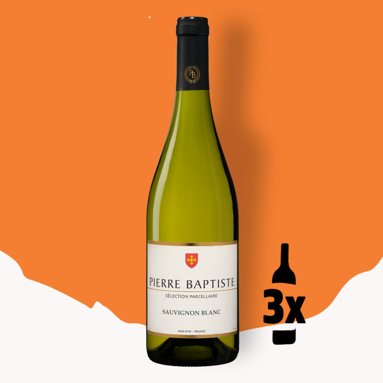 3 flessen Pierre Baptiste Sauvignon Blanc Probeerpakket 2024