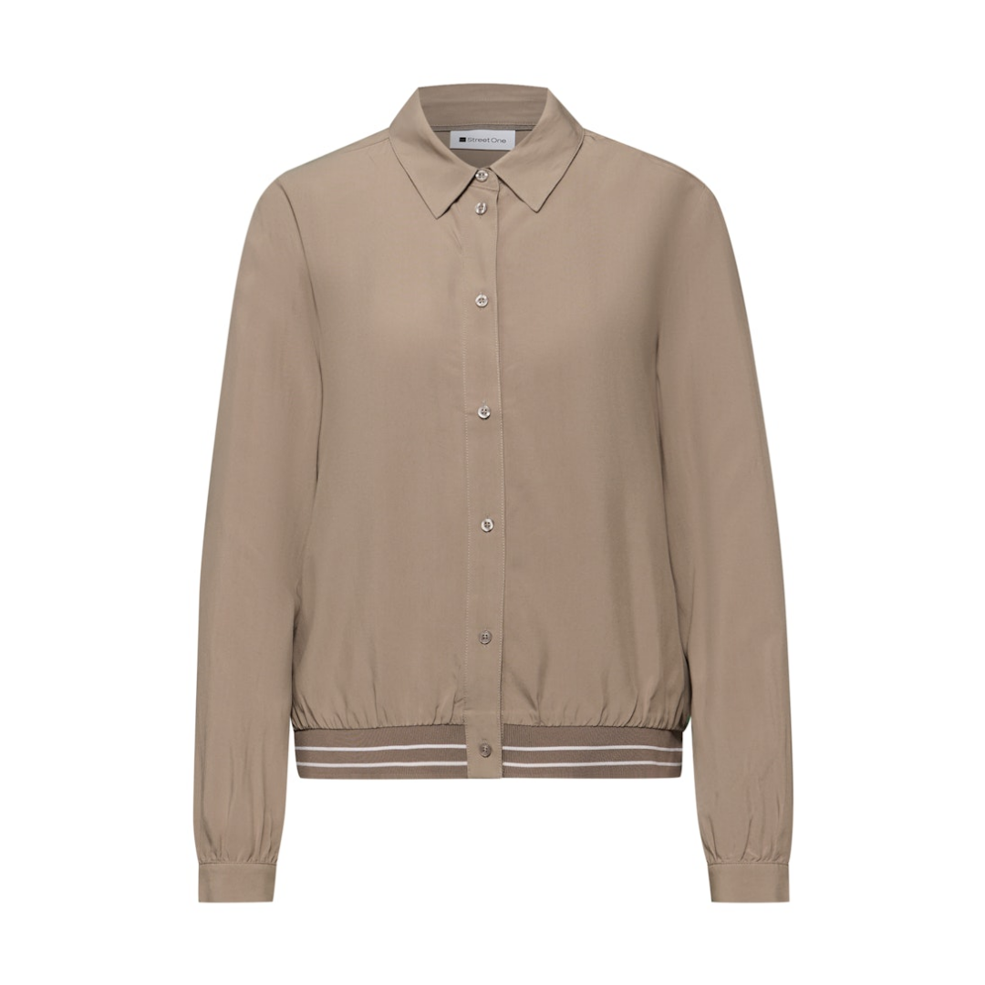 Street One - Damen Langarmbluse - light terra mocha - Größe: 44 - bei Tara-M