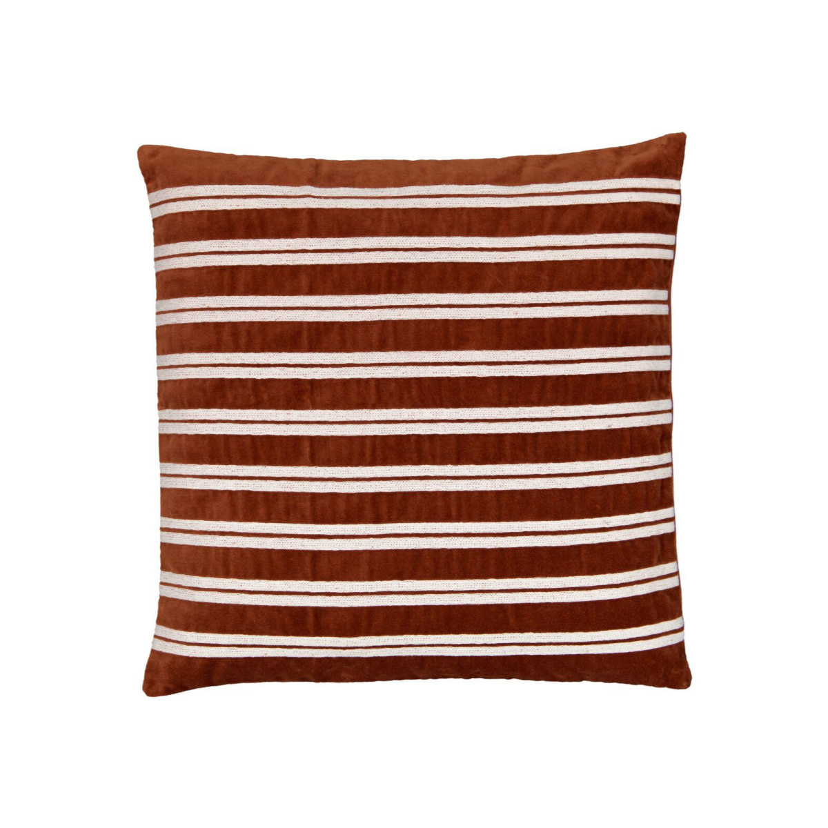 HEMA Kussenhoes 50x50 terra fluweel met strepen (terra)