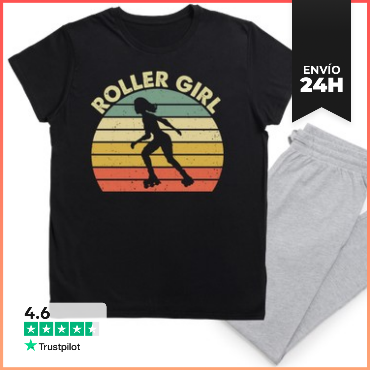 Pijama ROLLER GIRL PATINADORA PUESTA DE SOL LaTostadora