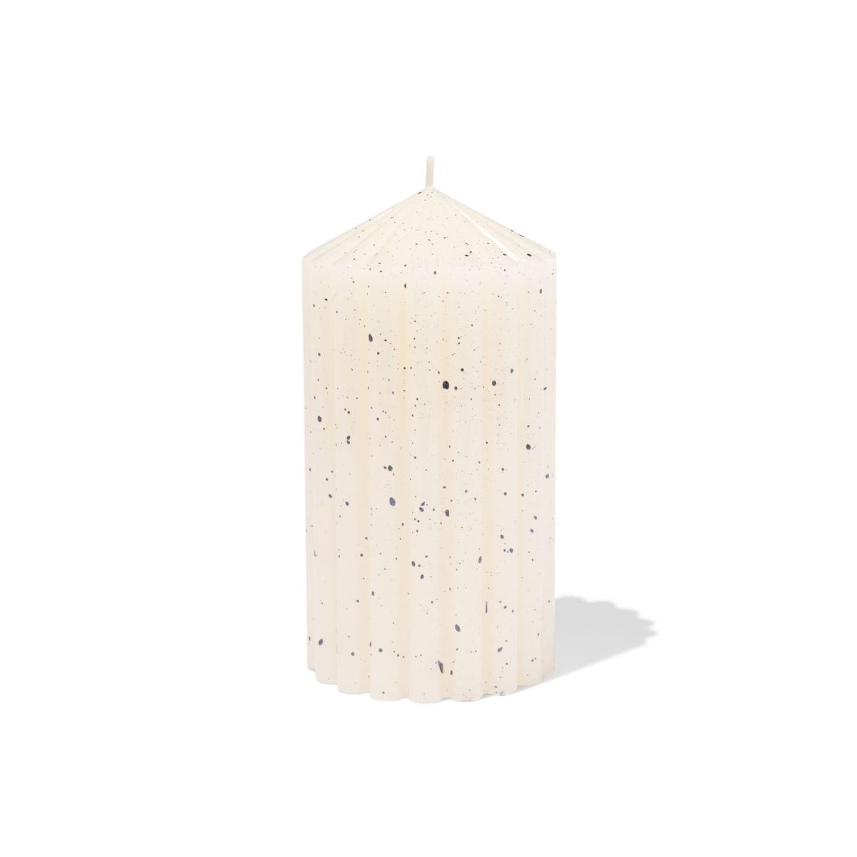 HEMA HEMA Stompkaars ⌀7x13cm Ribbel Spikkel Ivoor (ivoor)