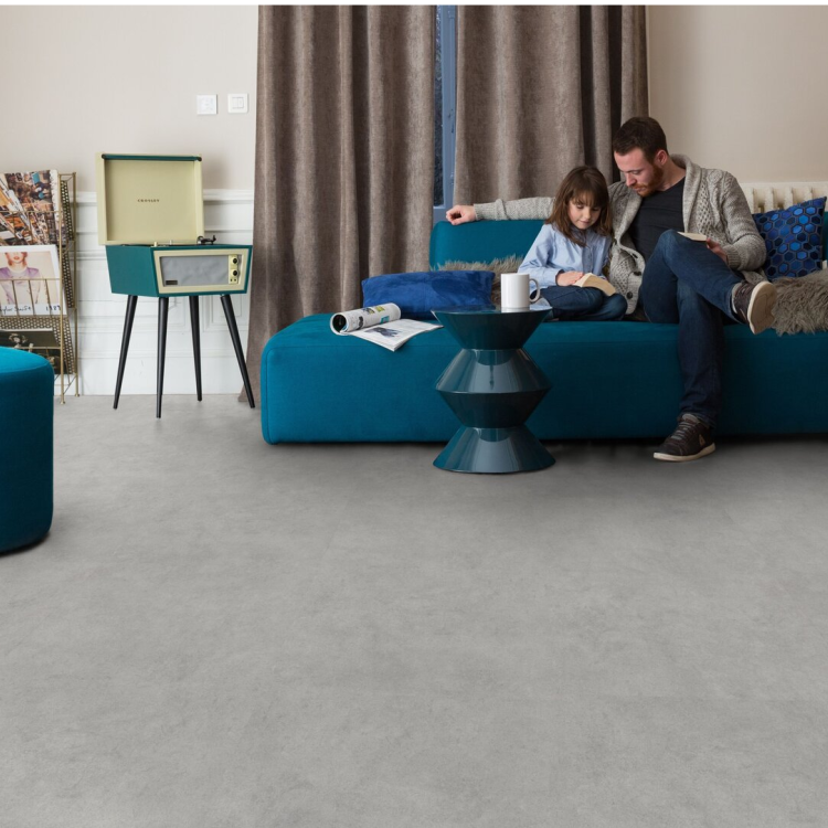 Rouleau 4m de sol PVC effet béton pose libre shade light grey Gerflor - 3000 cm x 400 cm x 0.25 cm — vue 3