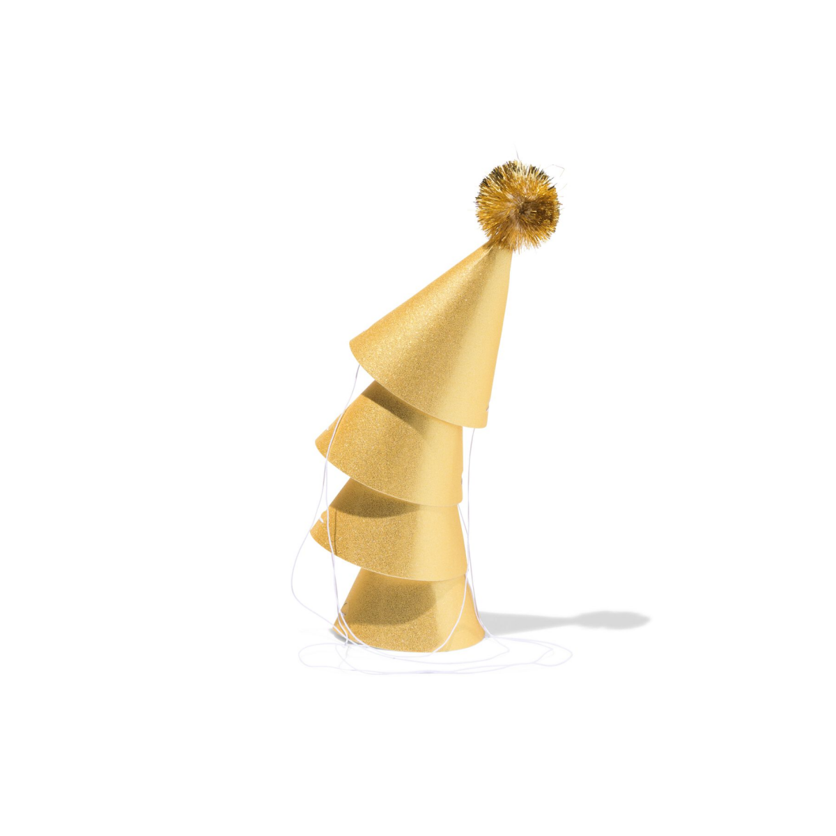 HEMA Feesthoedjes pompon goud - 4 stuks (goud)