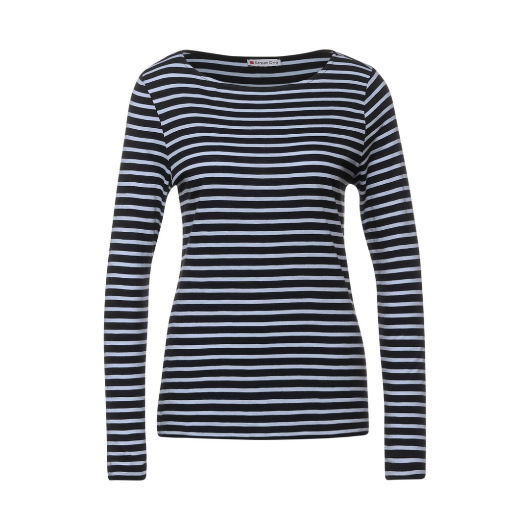 Street One - Damen Langarmshirt - Blau - Größe: 42 - bei Tara-M