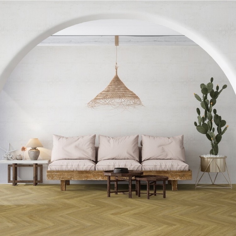 Lame de sol PVC effet bois prête à poser madera castano (chevron) Gerflor - 61 cm x 11.4 cm x 0.35 cm