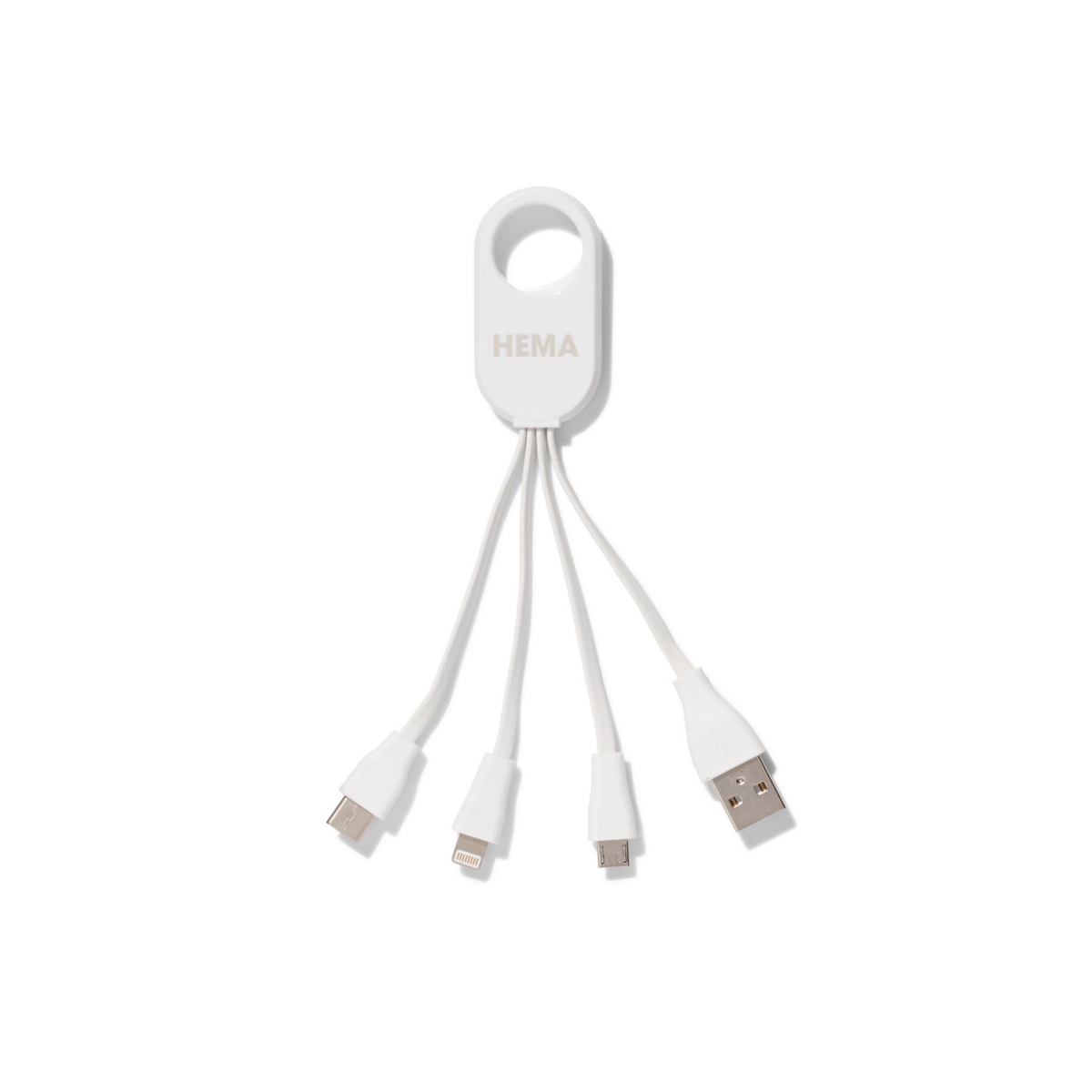 HEMA 4-in-1 USB laadkabel, USB-C, micro USB & 8 pin