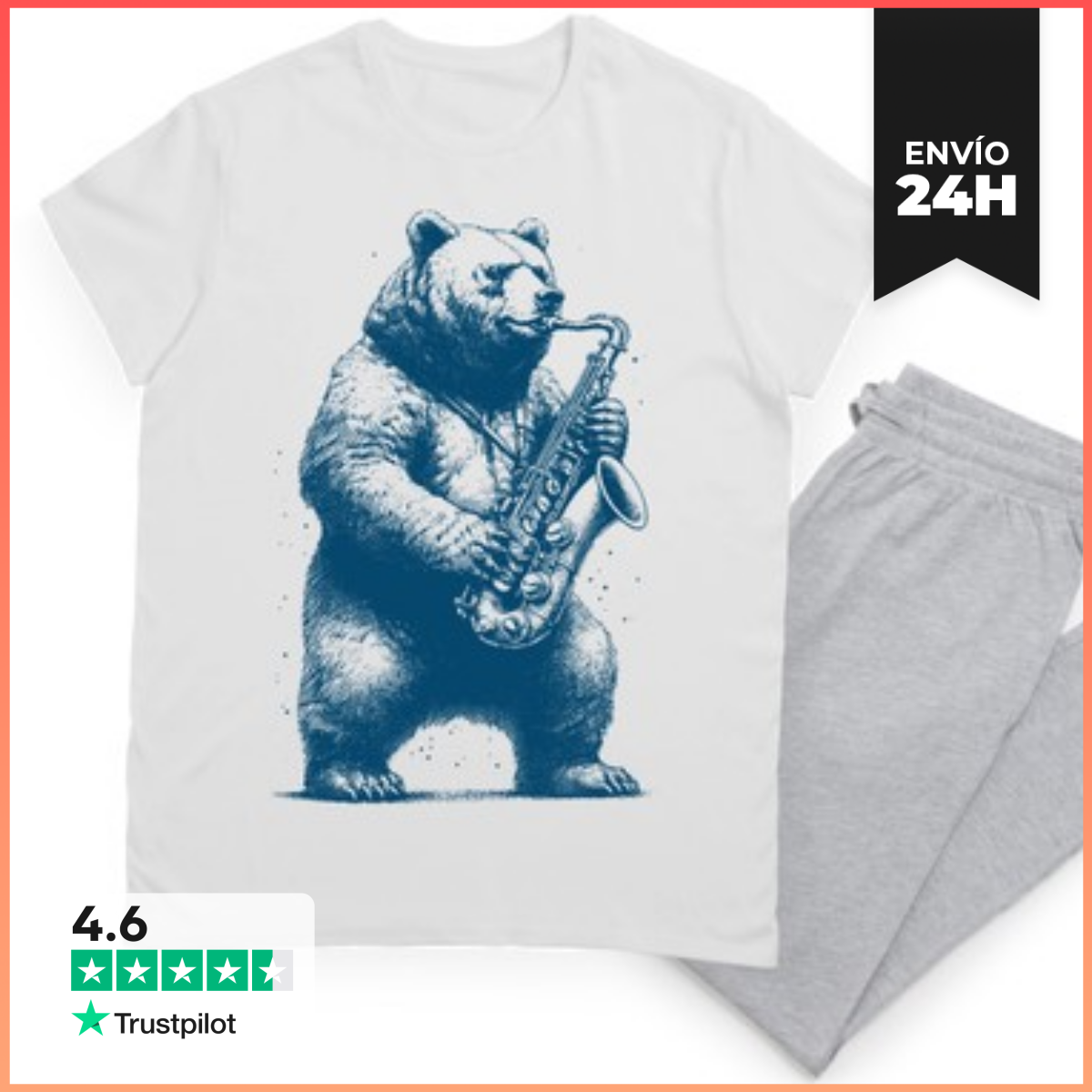 Pijama OSO TOCANDO EL SAXOFÓN laTostadora