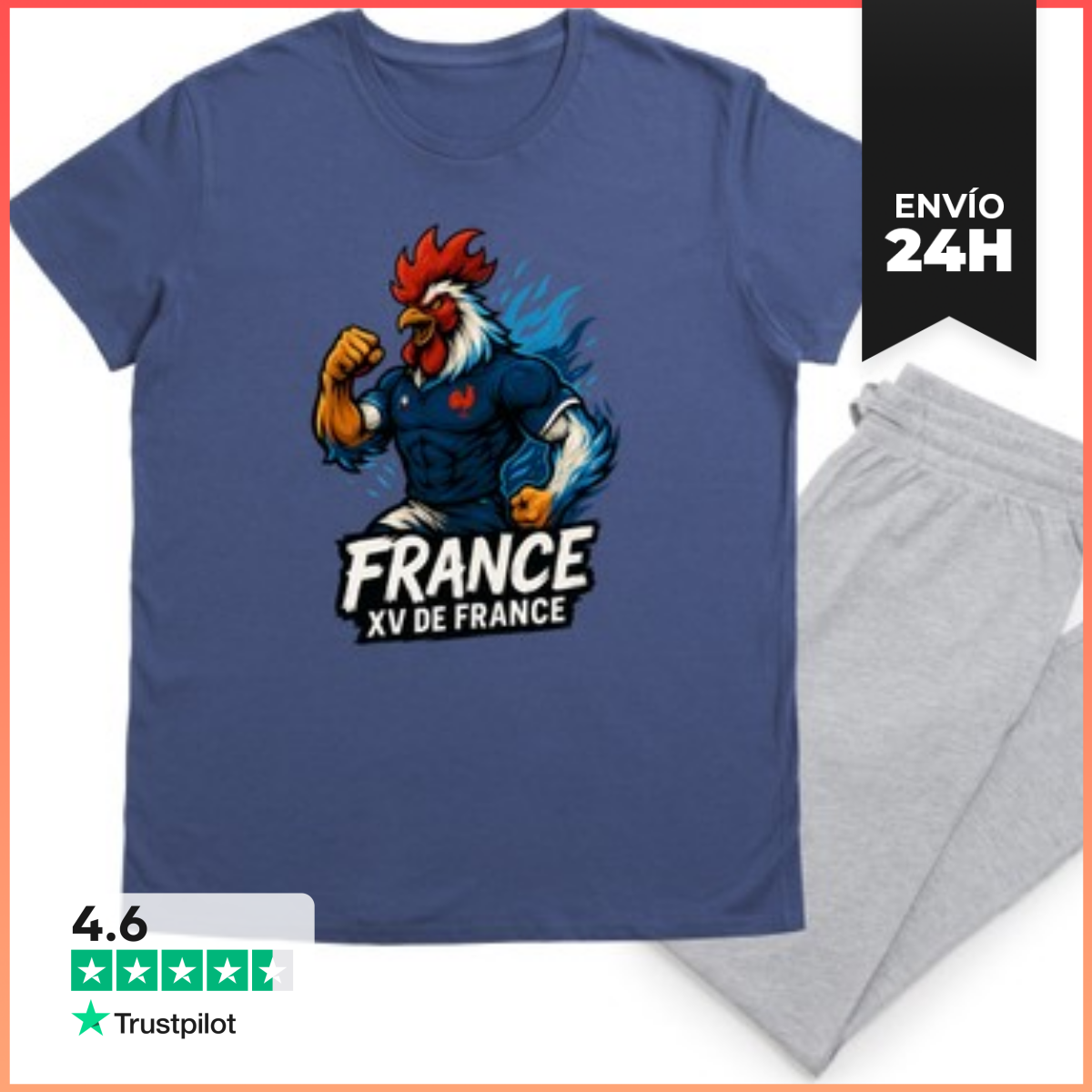 Pijama Gallo Músculo Rugby Francia Xv De Franc LaTostadora
