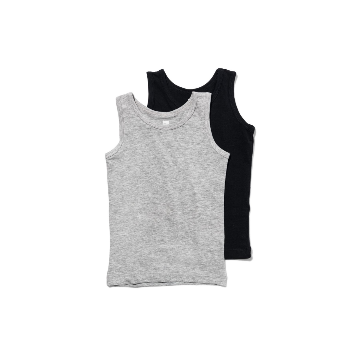 HEMA HEMA Kinderhemden - 2 Stuks Grijsmelange (grijsmelange)