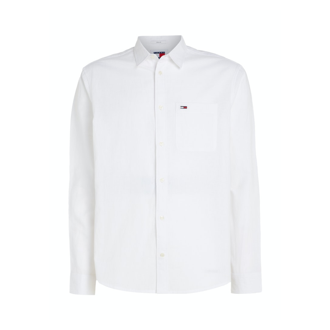 Tommy Jeans - Herren Langarmhemd - Weiß - Größe: XXL - bei Tara-M