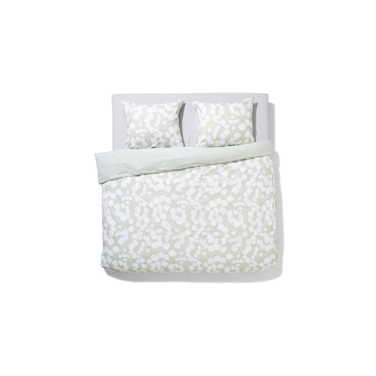 HEMA HEMA Dekbedovertrek 200x200/220cm Zacht Katoen Bladeren Groen (groen)