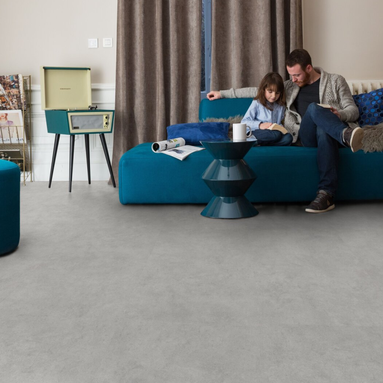 Rouleau 4m de sol PVC effet béton pose libre shade light grey Gerflor - 3000 cm x 400 cm x 0.25 cm — vue 3