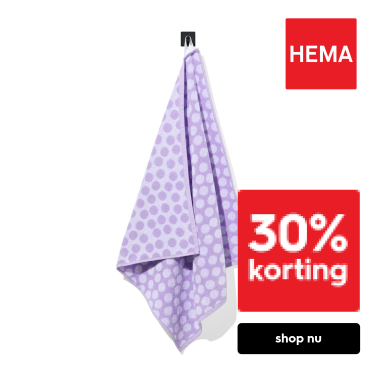 HEMA Keukendoek 50x50 katoen lila met stippen (lila)