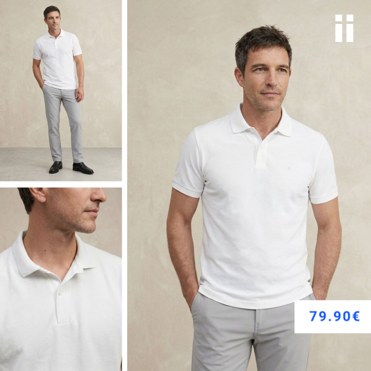 Polo manga corta hombre blanco Ranger