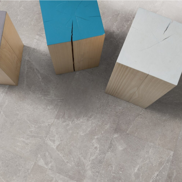 Rouleau 4m de sol PVC effet pierre pose libre fjord light grey Gerflor - 2500 cm x 400 cm x 0.29 cm