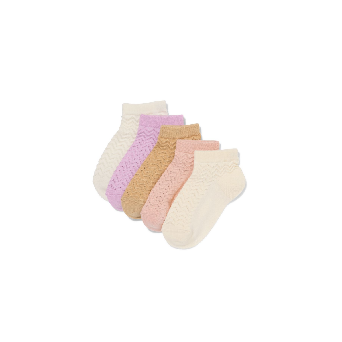 HEMA Kinder enkelsokken zigzag - 5 paar oudroze (oudroze)