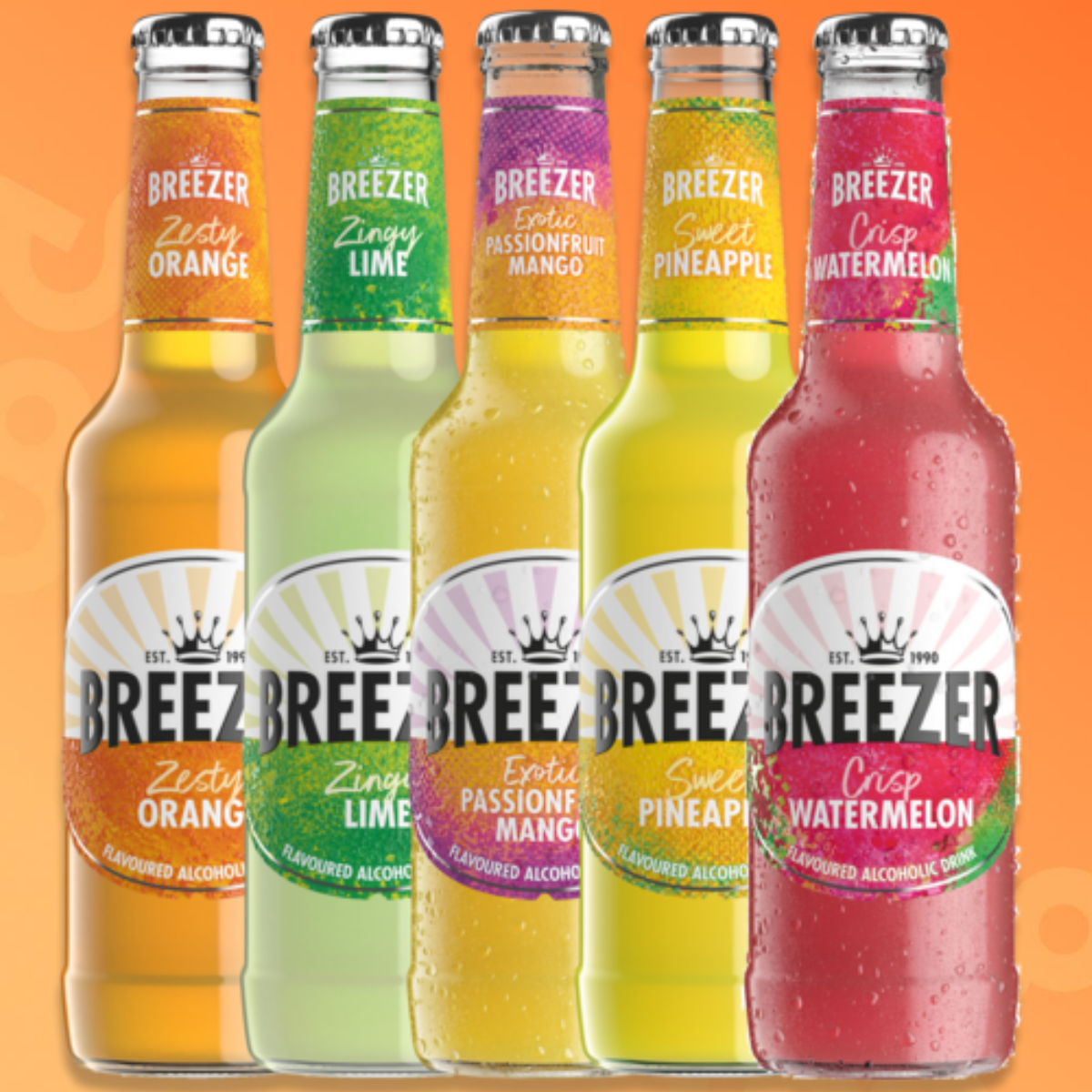 Breezer pack with 10 bottles of 27.5 cl